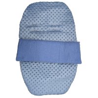 Dimple Velour Padded Car Seat Footmuff: Dusky Blue